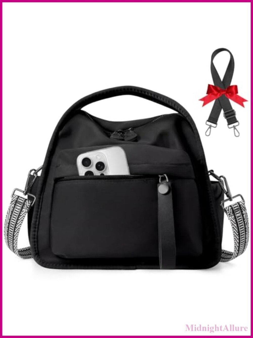 Nylon Crossbody Bag for Women Lightweight Top Handle Shoulder Satchel